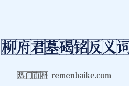 柳府君墓碣铭反义词是什么意思的图片